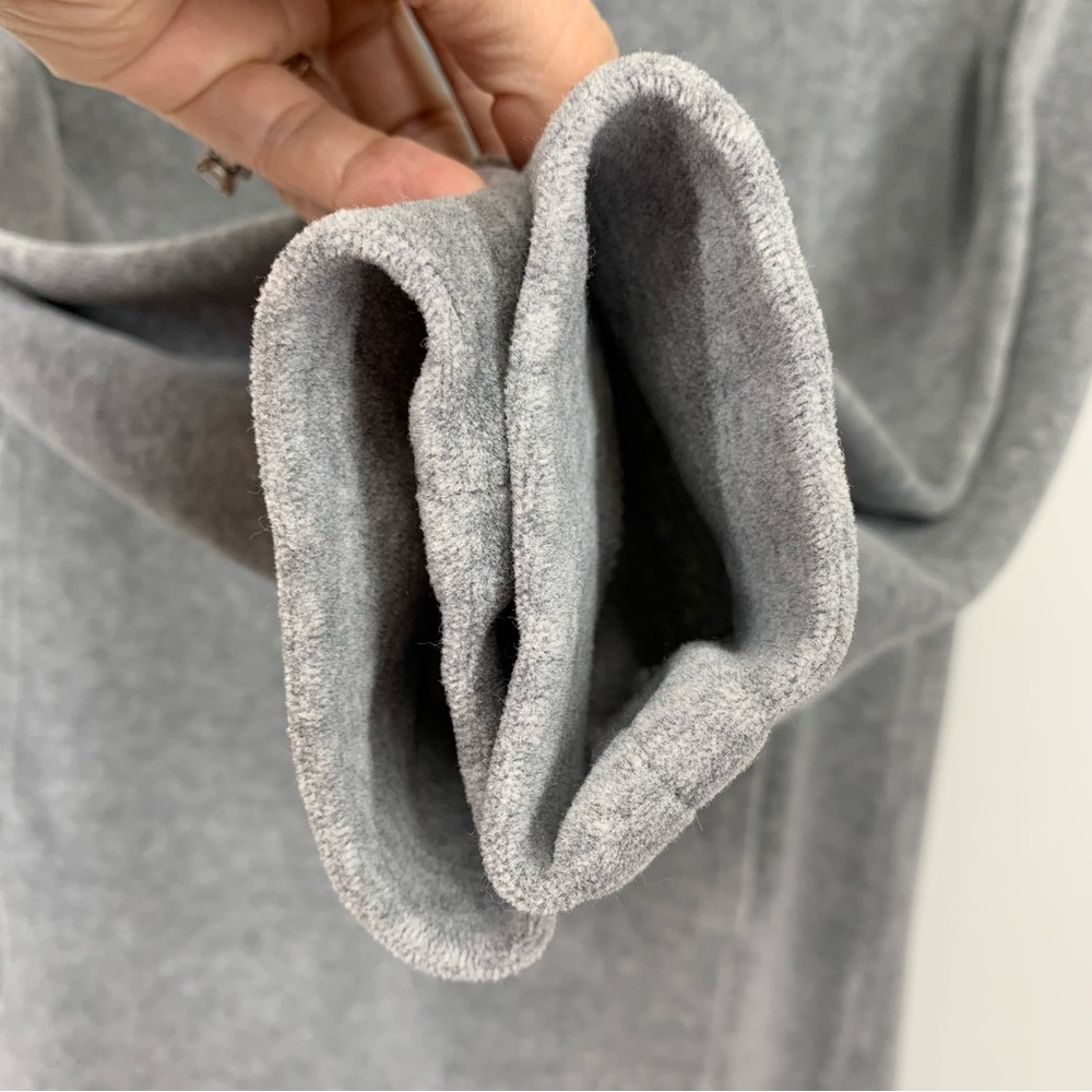 Athleta Solid Gray Velour Cowl Neck Long Sleeve D… - image 8